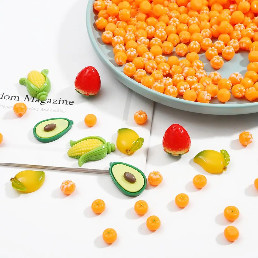10 шт. милые искусственные фрукты из смолы DIY материалы ручной работы украшения