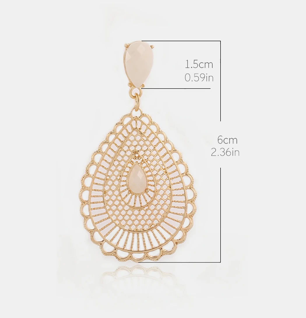 Полые каплеобразные серьги гвоздики для женщин модные ювелирные изделия