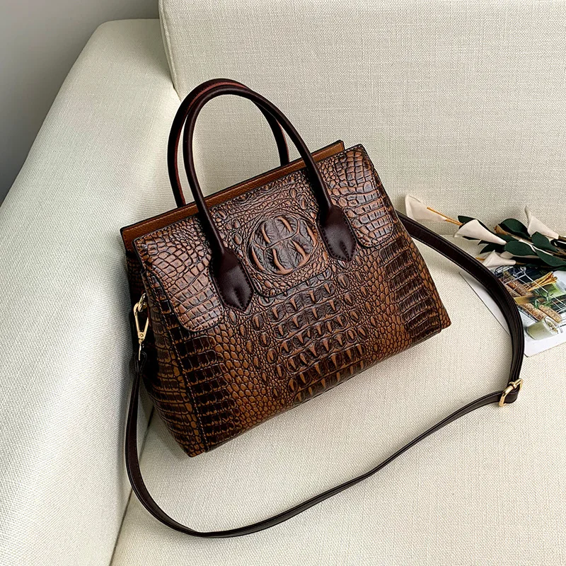 

Women Handbag Genuine Leather Bags Women Crocodile Luxury Handbags Women Bags Designer Crossbody Bags Female Retro Tote Handbags