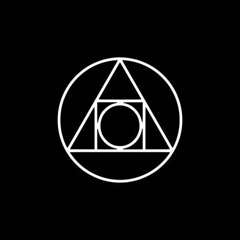 Черное/серебряное металлическое Alchemy наклейка с символом