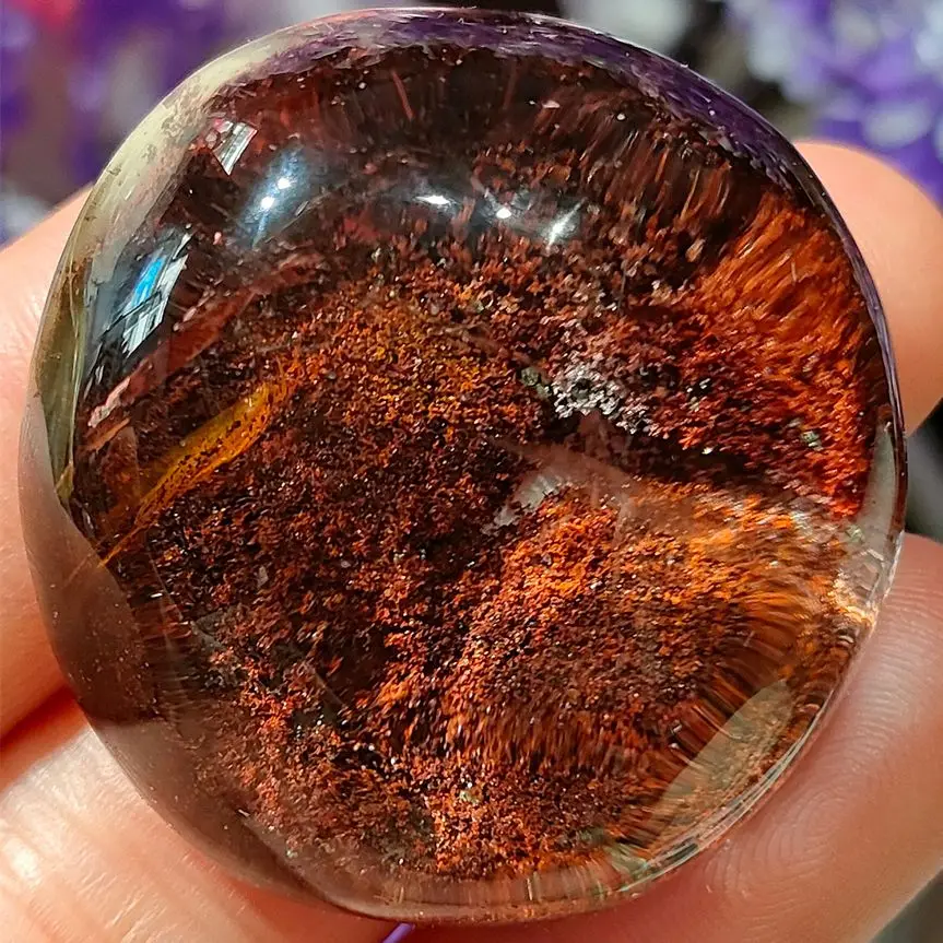 

AAAAA Natural Phantom crystal Garden quartz Palm stone for pendant 1pcs