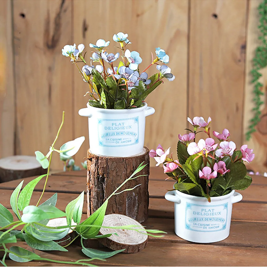 Керамические горшки искусственные растения в горшках гостиная стол