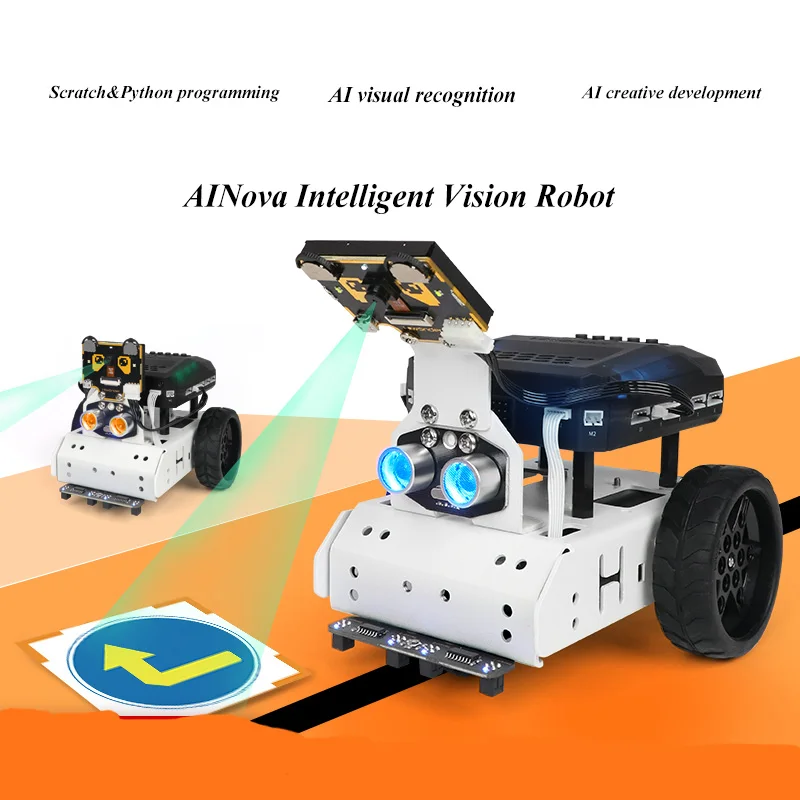 AiNova Intelligent Vision Robot Car Ai Visual Recognition Tracking Graphical Programming Python