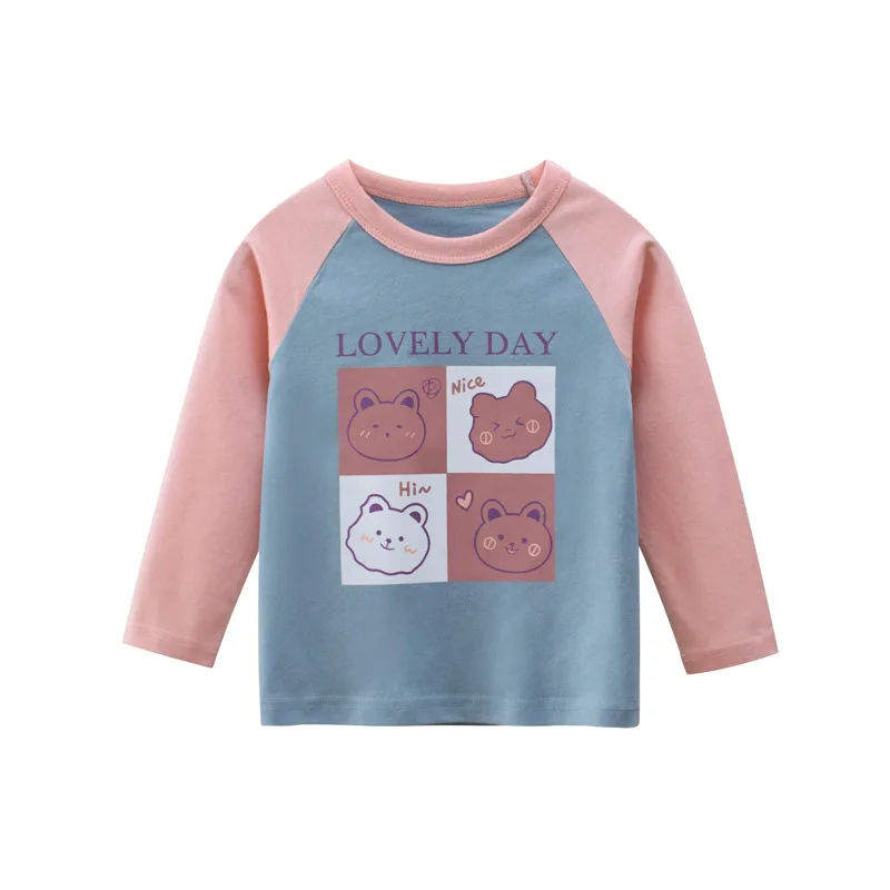 

От 2 до 8 лет для малышей для маленьких девочек одежда для детей футболка с длинными рукавами и мультипликационным принтом элегантное хлопко...