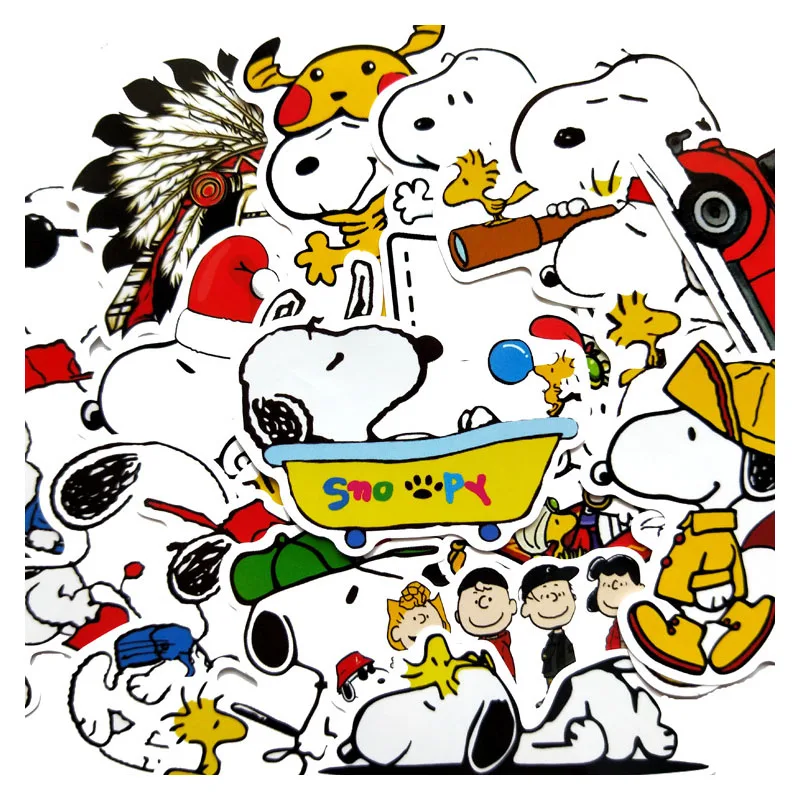 20 шт мультфильм Snoopy Дорожный Чехол наклейки ноутбуки Macbook скейтборды lugag холодильник автомобиль скейтборд тетрадь водонепроницаемые наклейки