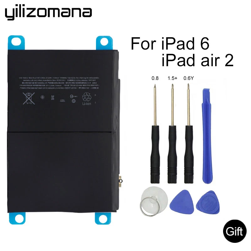 YILIZOMANA, аккумулятор для планшета для Apple ipad Air 2 A1547, 7340 мАч, Сменный аккумулятор для ipad 6 Air 2 A1566 A1567+ Инструменты