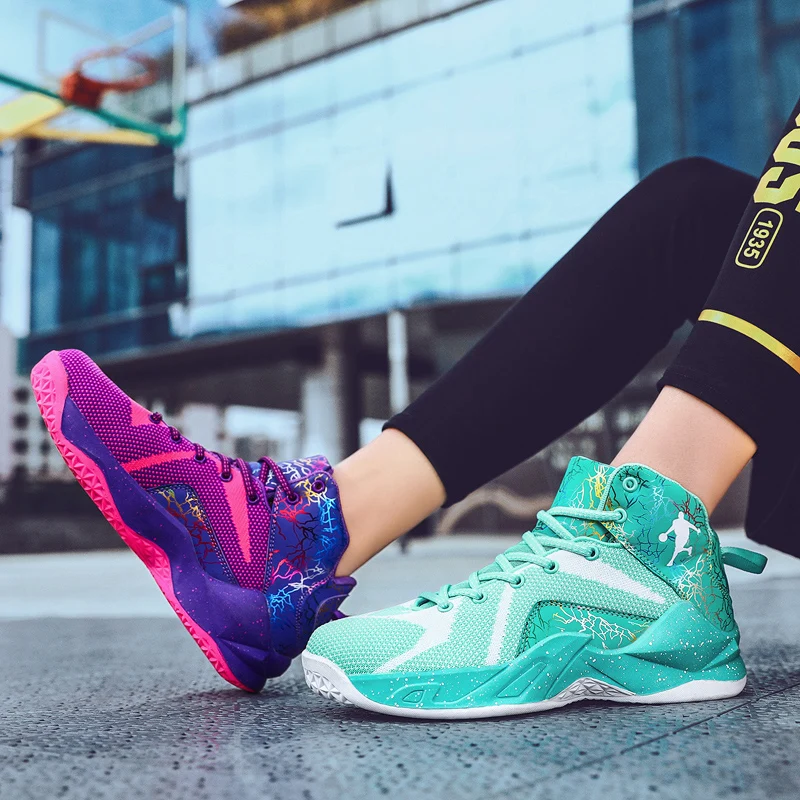 

Men's Streetball Master Basketball Shoes Couple Breathable Non-Slip Wear-Resistant Basketball Sneakers Hip Hop Fitness