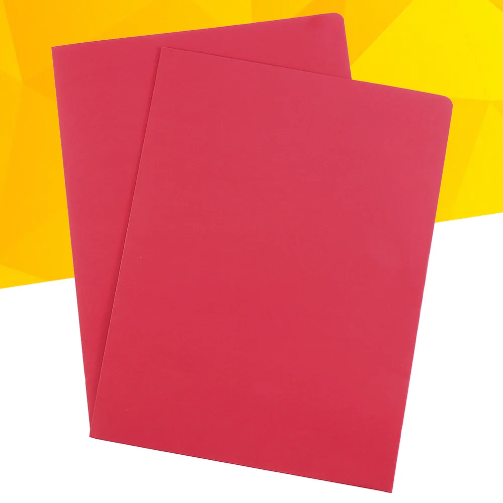 

12Pcs A4 2Pockets Kraft Paper File Folder Brown Holder Document Folder Office Project File Presentation Folder (Red)