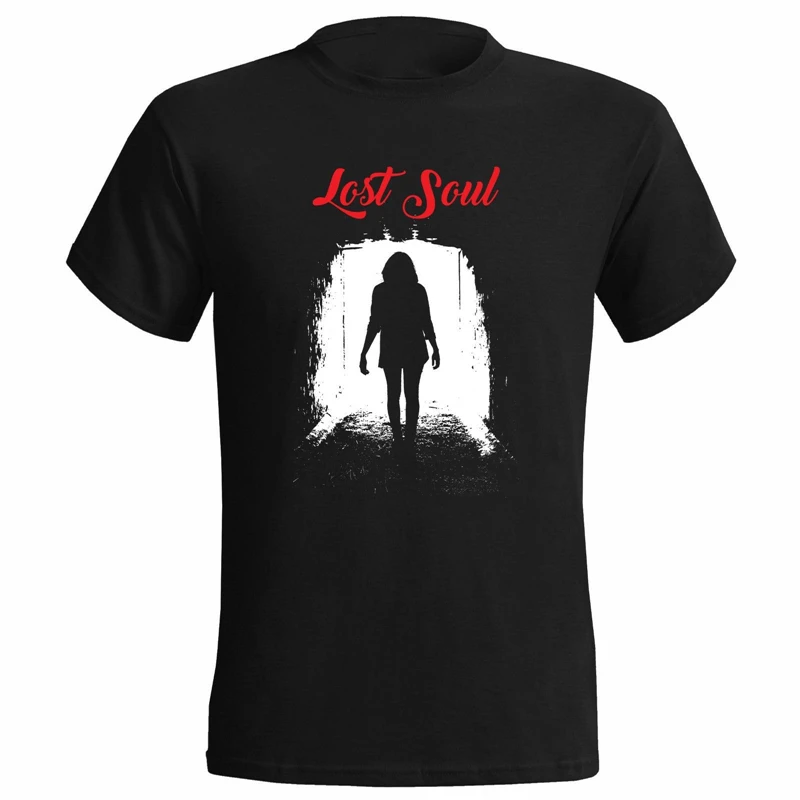 Lost Soul дизайн мужская футболка одинокий несчастый дуршлаг сад Удобная