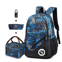 children school bags for teenagers boys big capacity blue camouflage school backpack waterproof satchel kids book bag mochila