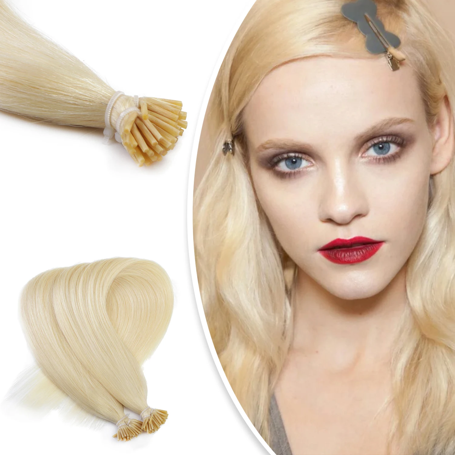 

WIT 13Color I Tip Hair Extensions Natural Hair 16-24 inch machine Remy Human hair Pre-bonded Hair 50pcs Nail Tips Keratin Fusion