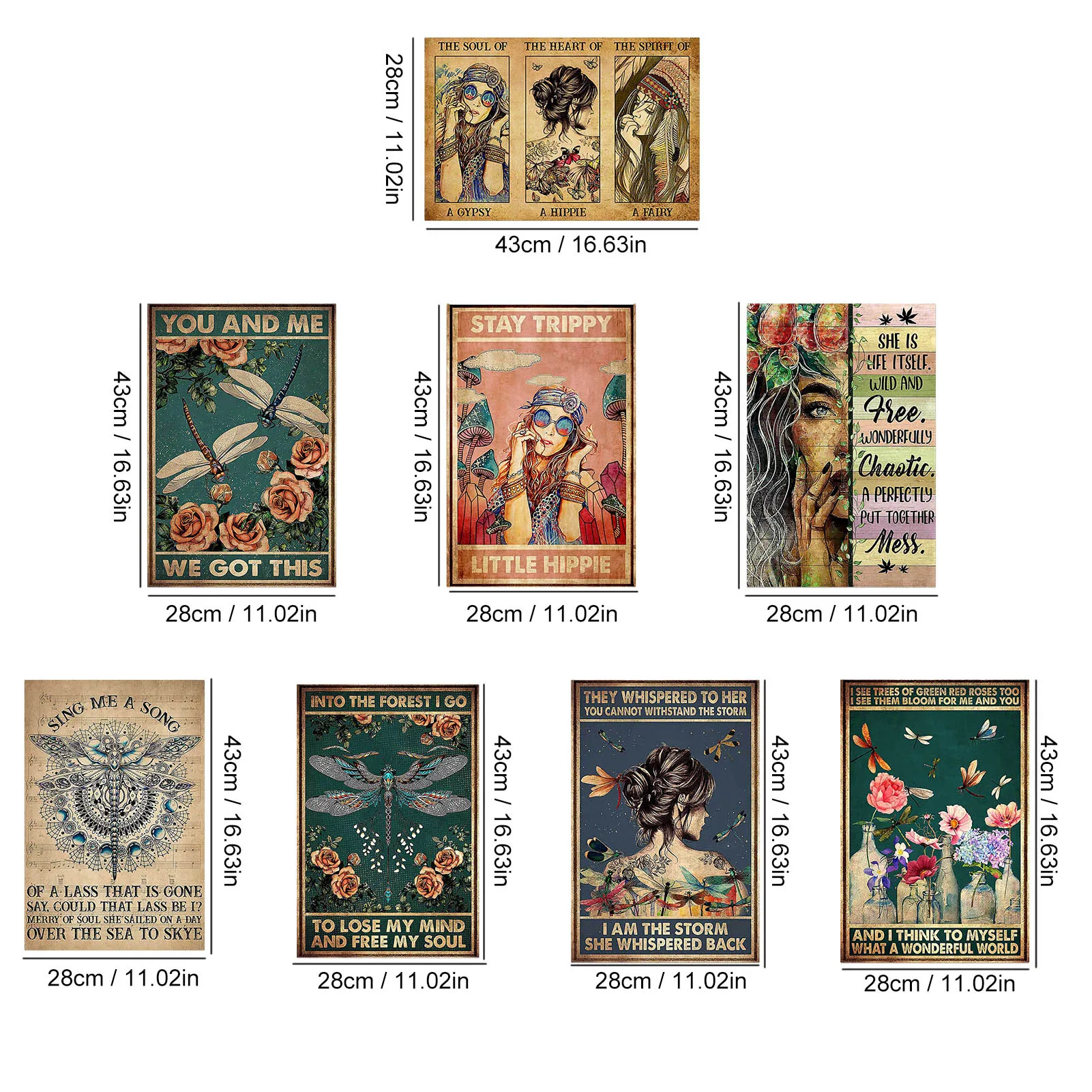 

8PCS Retro Birthday Poster Stickers Room Wall Decoration for Ball Bar Dormitory Bedroom Living Room Dinning Room Hotel Office