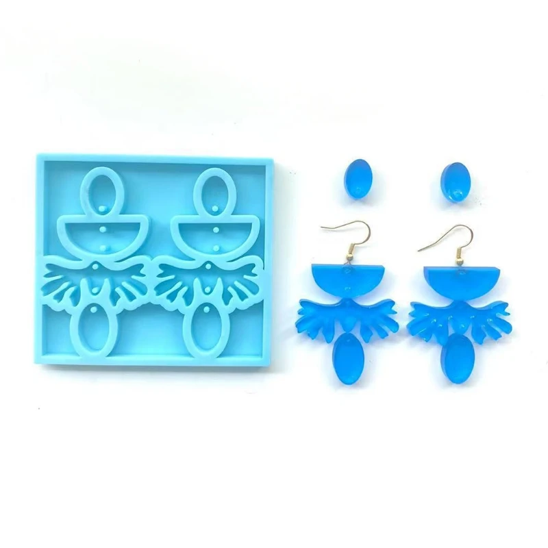 

2021 New Earrings Epoxy Resin Mold Jewelry Pendant Ear Drop Dangles Silicone Mould DIY Crafts Ornaments Casting Tool