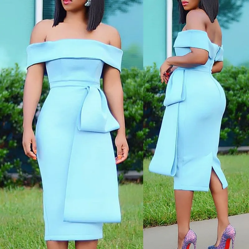 Женское облегающее платье с открытыми плечами открытой спиной Клубная одежда