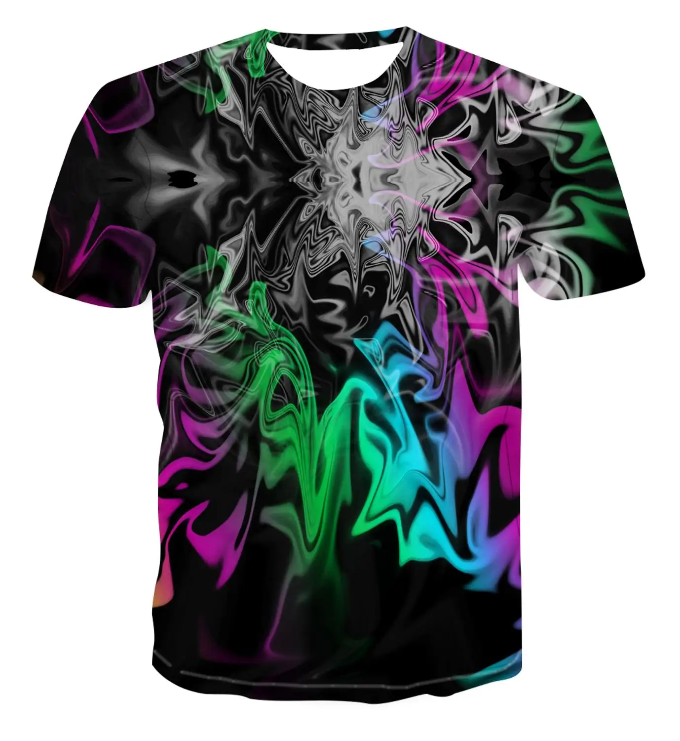 Новинка 2020! Цветная 3D Футболка с принтом Повседневная летняя стильная модная