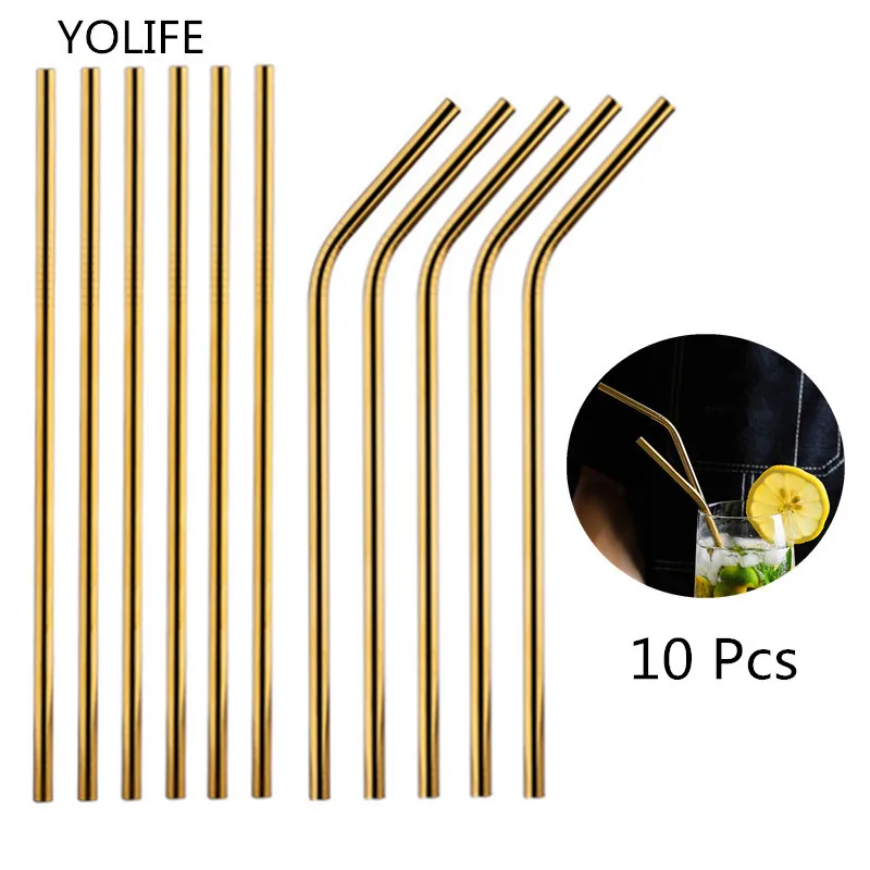 Пакетные соломинки 10 шт./компл. металлическая соломинка многоразовые оптом