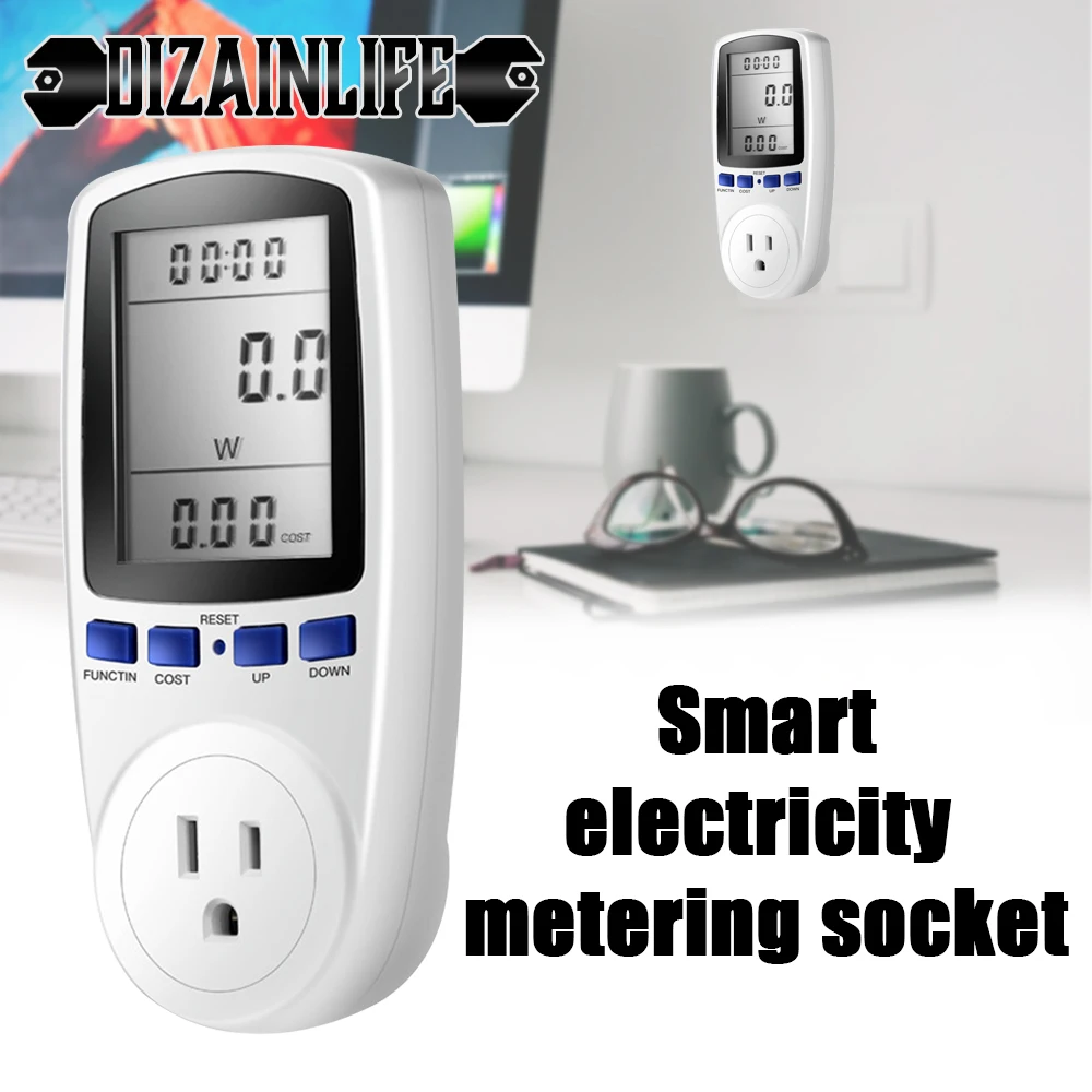220V AC EU цифровой ЖК-дисплей Мощность ваттметр Гнездо энергии измеритель мощности