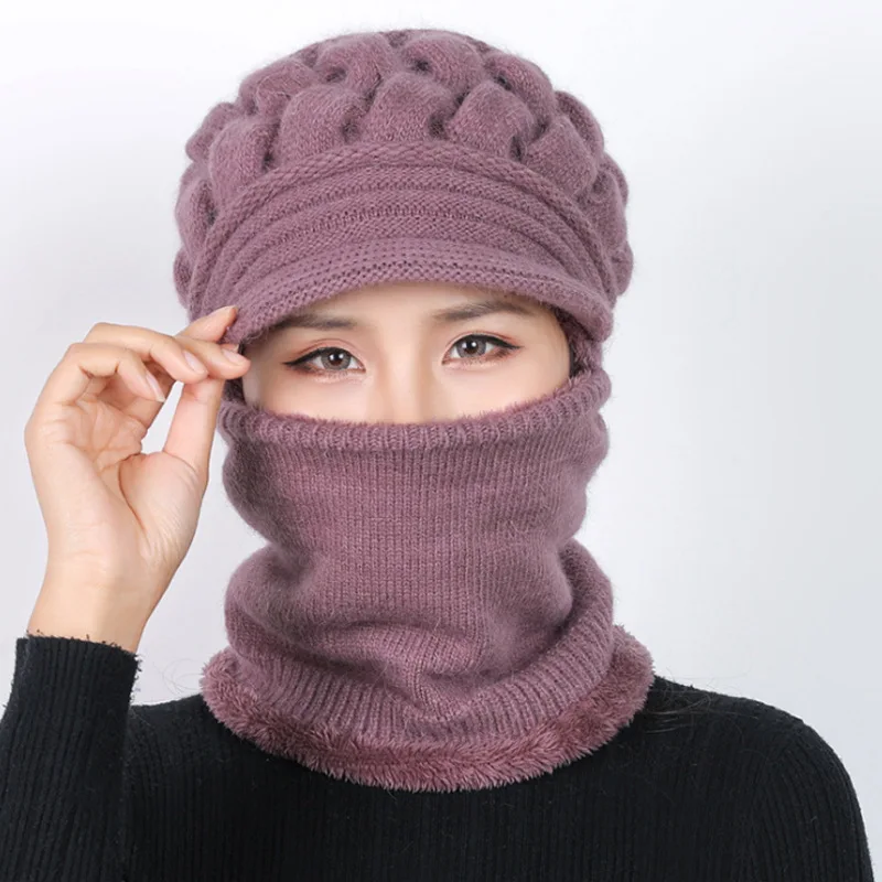 Женские зимние шапки из шерсти кролика|Женские Skullies и шапочки| |