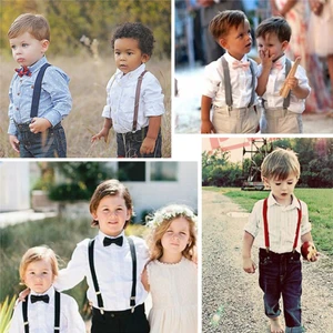 Kids Suspenders With Bowtie Fashion Children Bow Tie Set Boys Braces Girls Adjustable Suspenders Bab