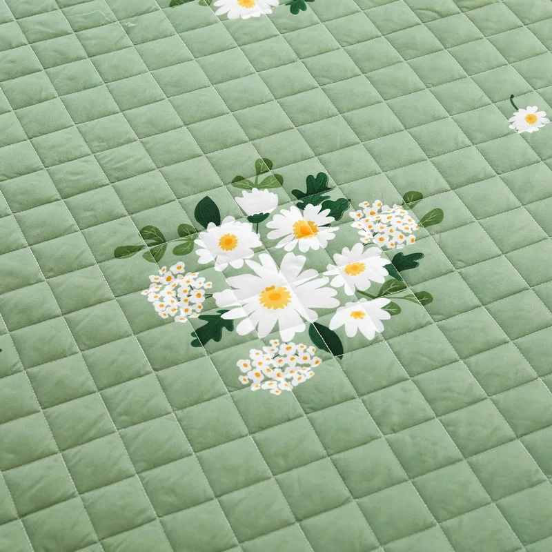 

New Six Sides All Inclusive Quilted Mattress Cover Soft Fiber Topper Fashion printing Bed Mattress Protector Anti Dust Mite