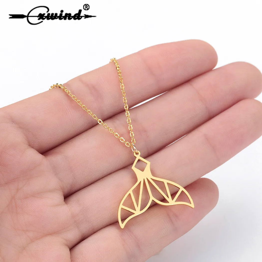 Женское Ожерелье с хвостом животного Cxwind модное ожерелье в виде хвоста Кита рыбы