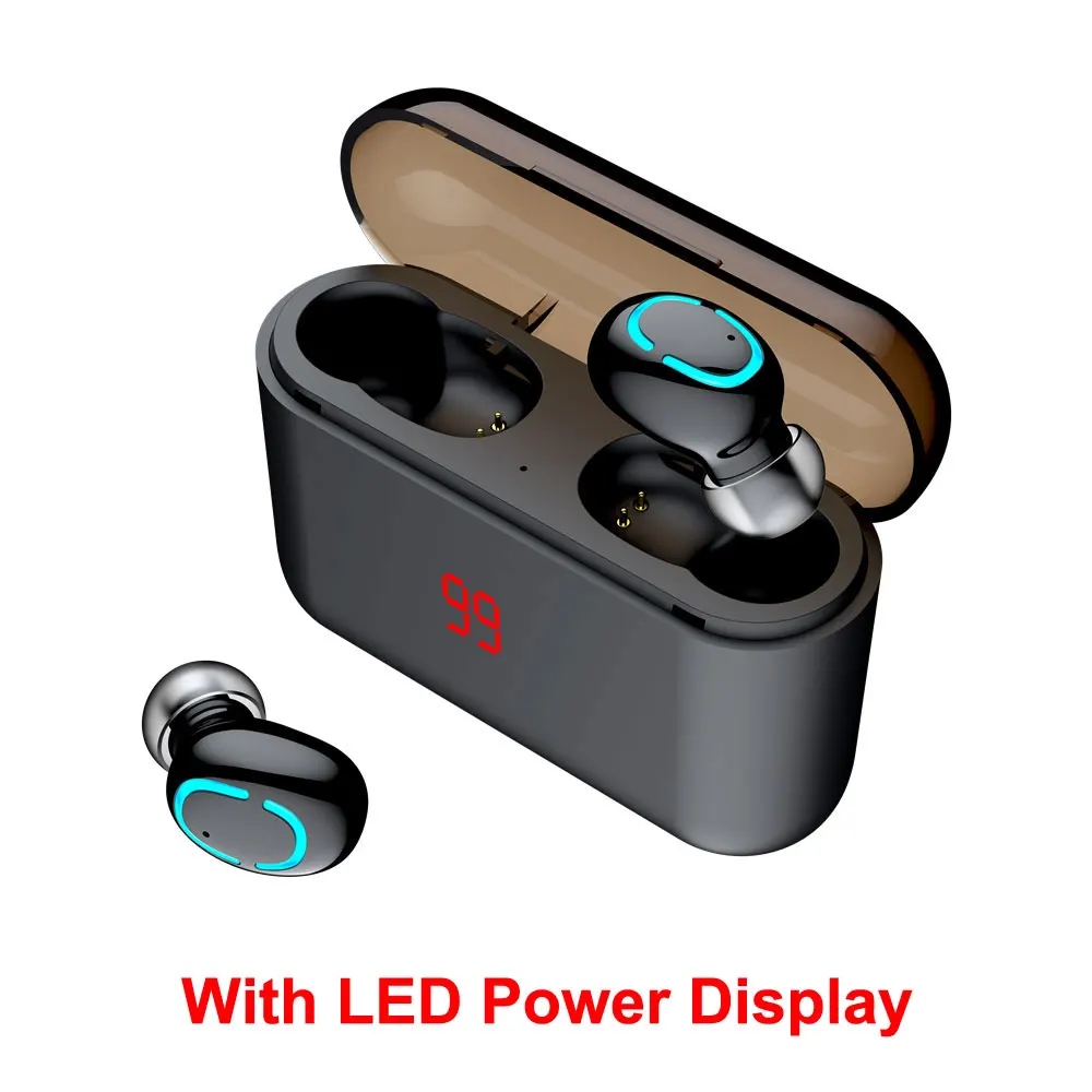 With power display Bluetooth наушники, беспроводные наушники, Bluetooth гарнитура, игровые беспроводные наушники, водонепроницаемые с микрофоном, 1500 мАч, зарядное устройство - Цвет: With power display
