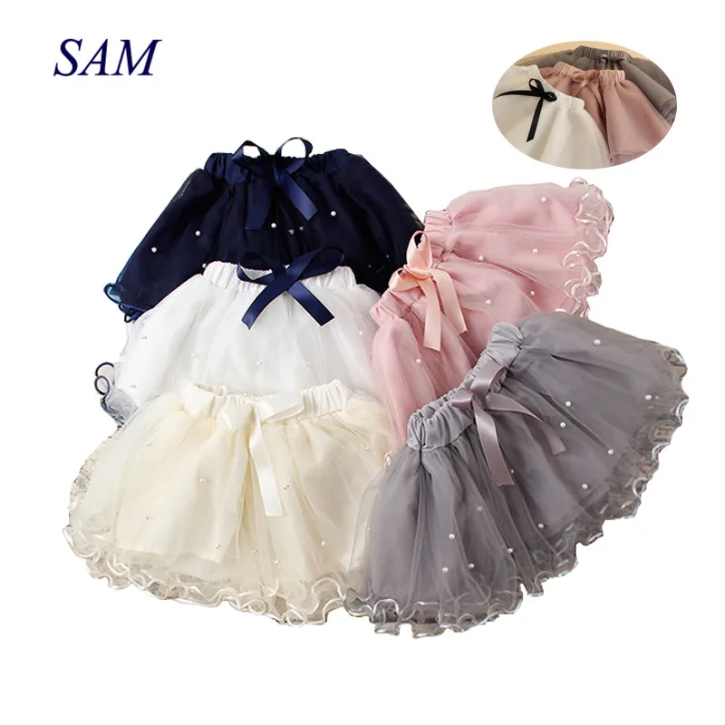 Весна-лето 2020 юбки для девочек новинка Детская кружевная бальная юбка