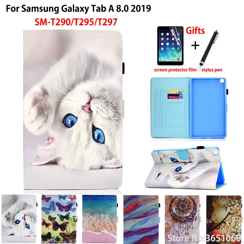 Чехол для samsung galaxy tab A 8 0 2019 Женский чехол T295 T297 планшета с мультяшным котом