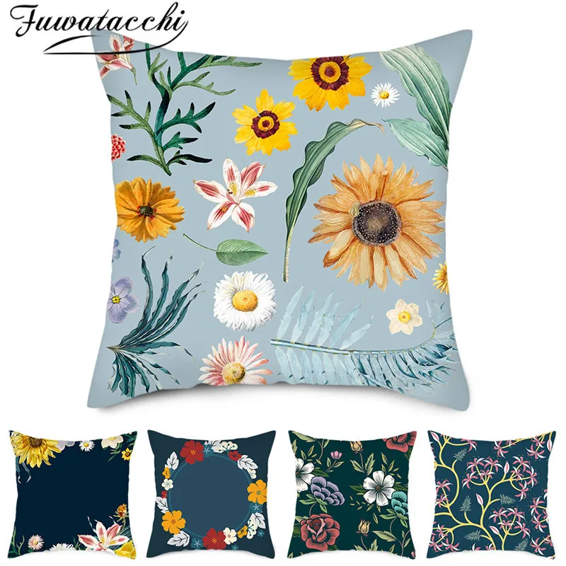 Fuwatacchi 45*45 см чехол для подушки с цветочным узором наволочки Рождественская