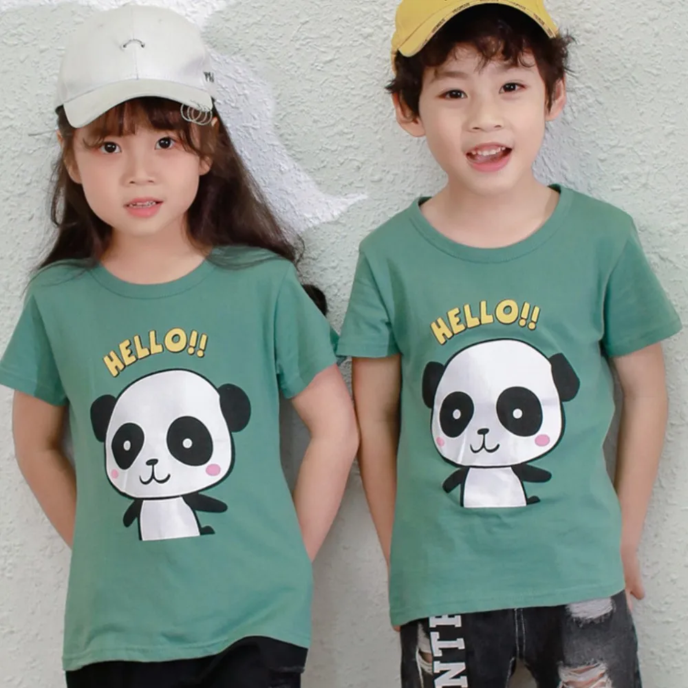 

Kids Cartoon T Shirt Boys Girls Short Sleeve Round Neck Tee Loose Summer Casual Style
