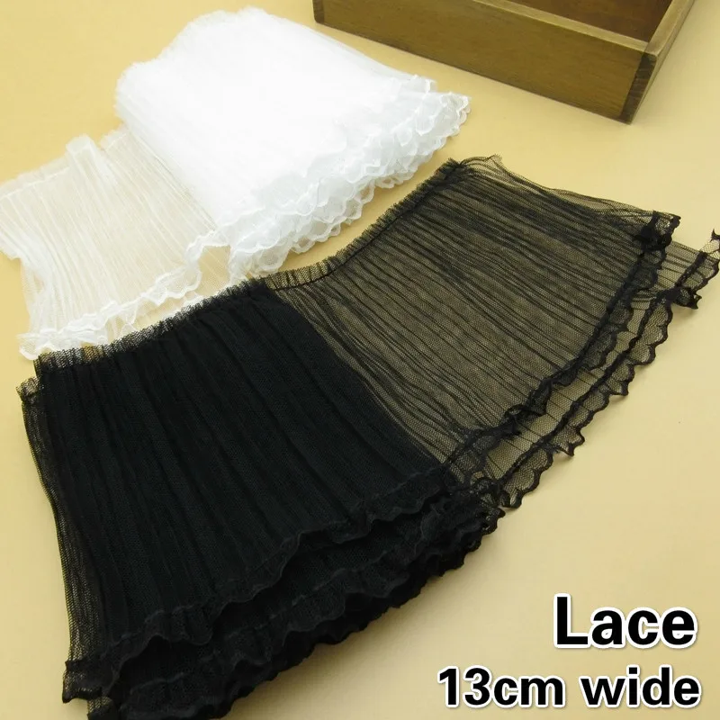 

Double-layer Fine Crumpled Tulle Lace DIY Wedding Dress Costume Children's Clothing Tutu Skirt Sewing Decoration HOT Promotion