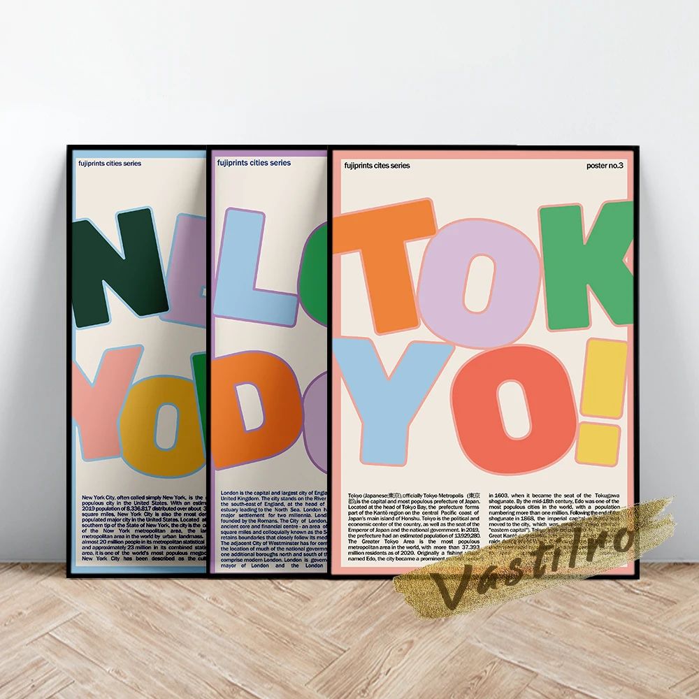 

Hot Travel City Retro Poster Tokyo London New York Art Prints Canvas Painting Wall Stickers Gift Modern Living Room Home Decor