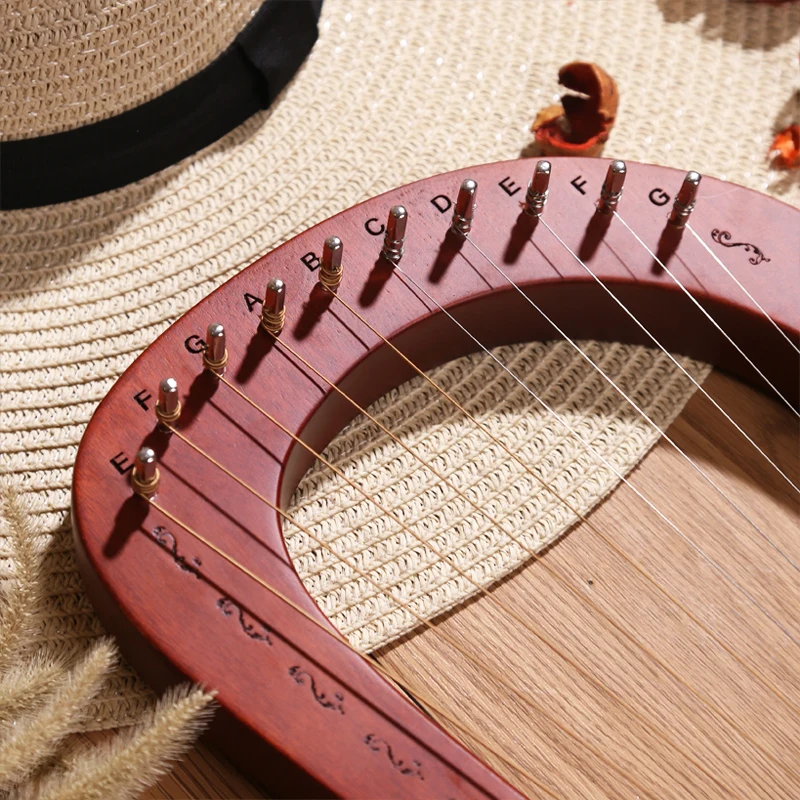Lyre harp 10/16 струн ручной работы из красного дерева высокое качество + клавиши для