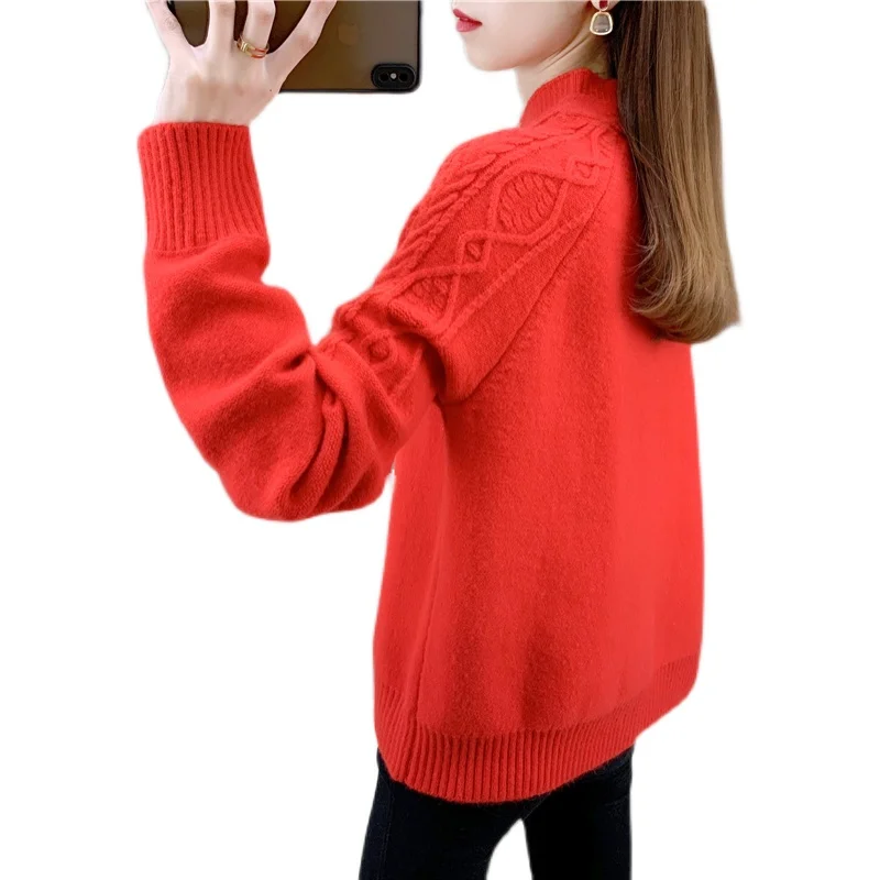 

Room 193752 4 row 3 lower] real shot solid round neck knitted cardigan [1088] 70