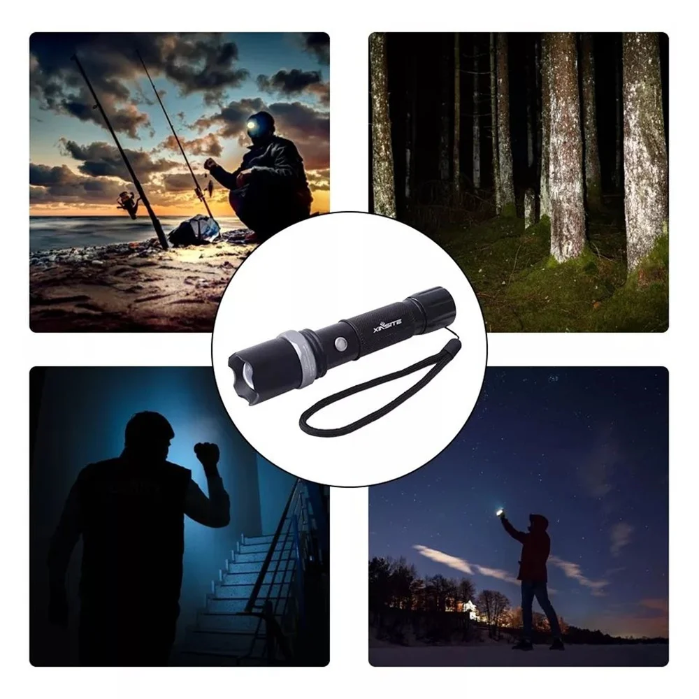 

Portable Dimmable Led Tactical Flashlight Outdoor Waterproof Rechargeable Zoom Ultra Bright Torchs for Camping/Hunting/Riding