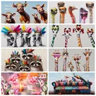 Полноразмернаякруглая Алмазная 5D картина сделай сам с изображением животных, фламинго, жирафа, страуса, алмазная вышивка, вышивка крестиком, домашний декор, искусство