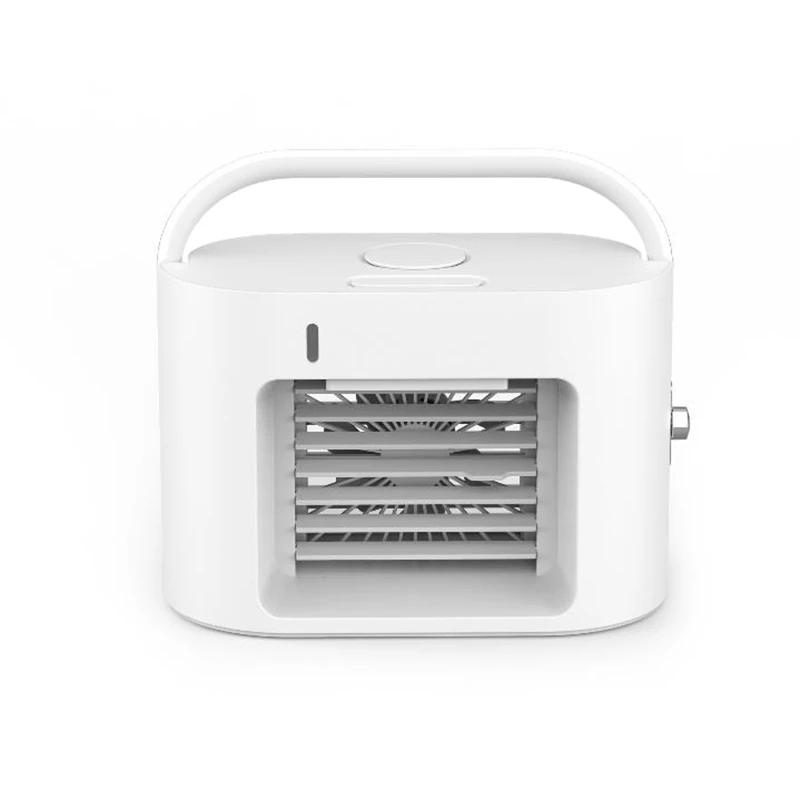 

Hot TOD-Humidifying Spray Fan USB Portable Air Cooler Air Conditioner Light Desktok Cooling Purifier for Office Bedroom,White