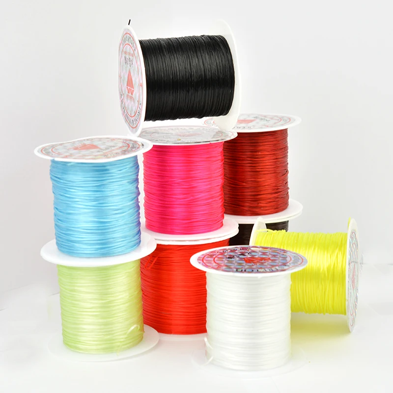 Шнур для бисероплетения эластичный шнур с разноцветными кристаллами