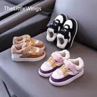 Детская шерстяная повседневная обувь для доски, новинка зимы 2021, теплые хлопковые туфли для девочек в Корейском стиле, удобные кроссовки для мальчиков 1-6 лет