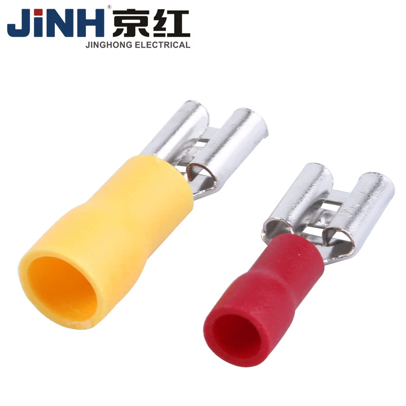 

100 шт. FDD1.25-250 серии изолированные женские отключается 0,5-1.5mm2 Электрический разъем кабеля