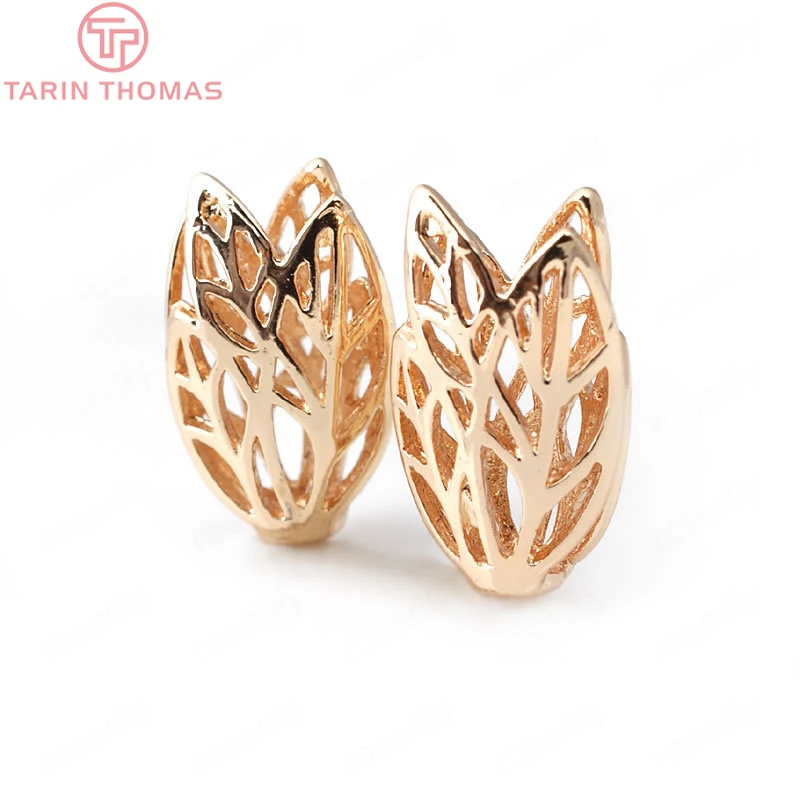 

Латунные бусины с листьями дерева, 24 К, цвета шампанского, 10 шт. (31993)