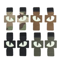 1 pair reflective cat eye tactical patch hook fasteners military combat glow in dark tag applique badge tactical helmet backpack