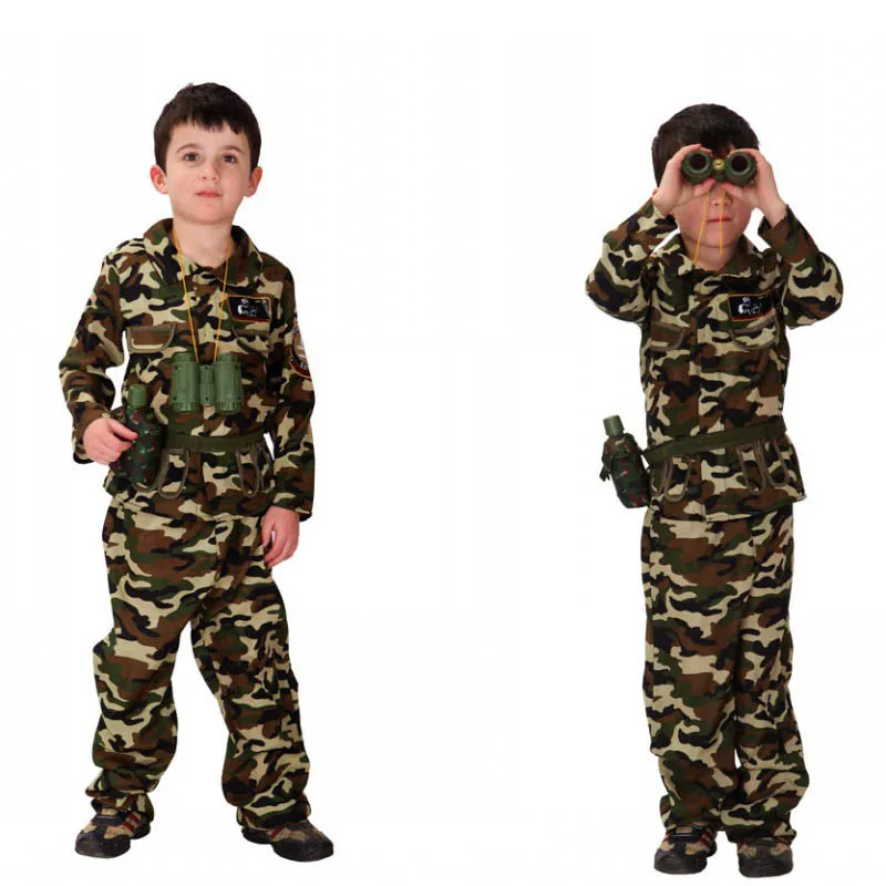 Дети ребенок спецназ Солдат Костюм воина для маленьких мальчиков армейская