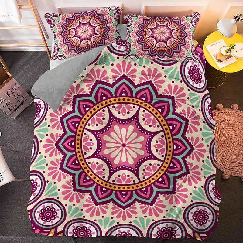 Красивая Мандала Цветочный узор Постельное белье AU UK US EU Размеры пододеяльник