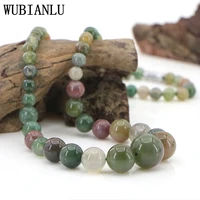 wubianlu wholesale 6 14mm natural stone agates round beaded necklace women in choker necklaces energy jaspers jewelry t223