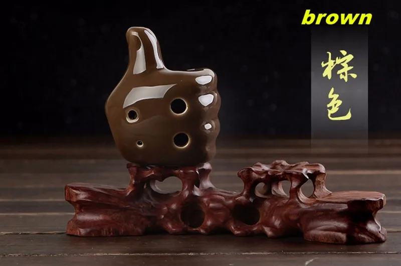 6 отверстий ocarina мультфильм лягушка серия ocarina флейта духовые Музыкальные инструменты Флейта Zelda Керамическая Флейта для детей игрушка ocarina - Цвет: brown thumb
