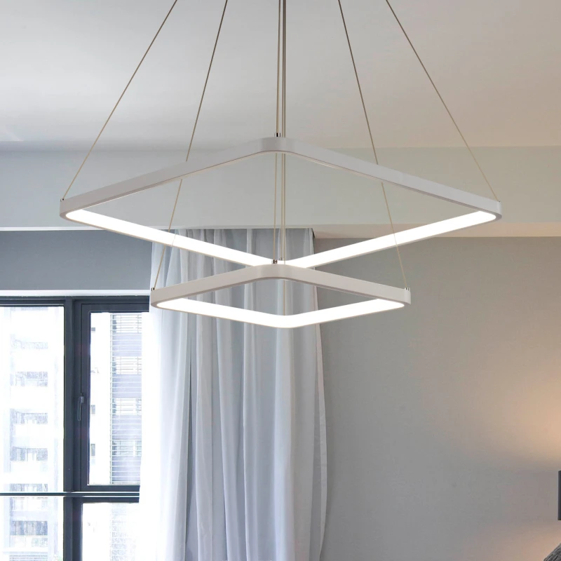 

Modern Led Square Pendant Light For Living Room Dining Room Bedroom Hanging Lighting Lamp E27 110-240v Bed Ing industrial lamp