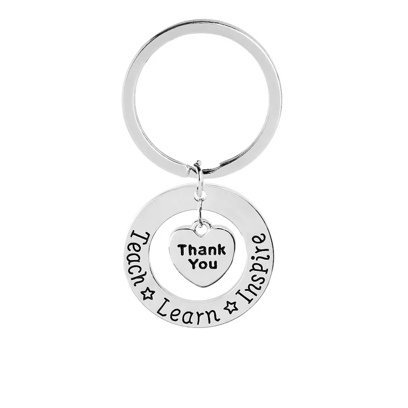 1pc Keychain Thank You Teach Learn Inspire Keyring Key Ring Jewelry For Teachers Day Thanksgiving Gift Hot Sale | Украшения и