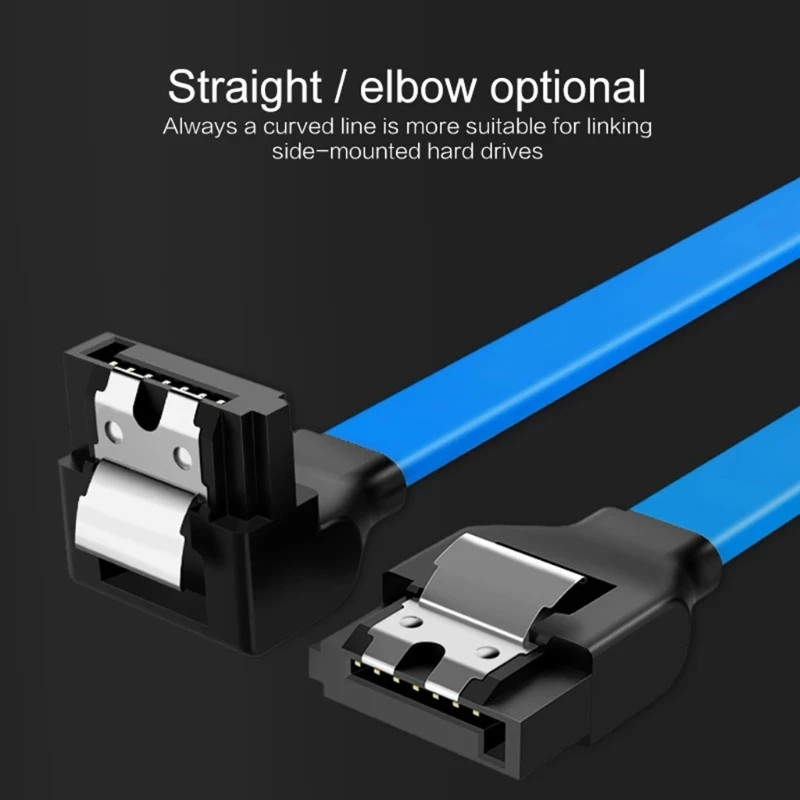 

High Speed Hard Drive Signal Cable Black/ Blue 90 Degree Straight ​​40/50cm Sata3.0 Solid State Hard Disk Line