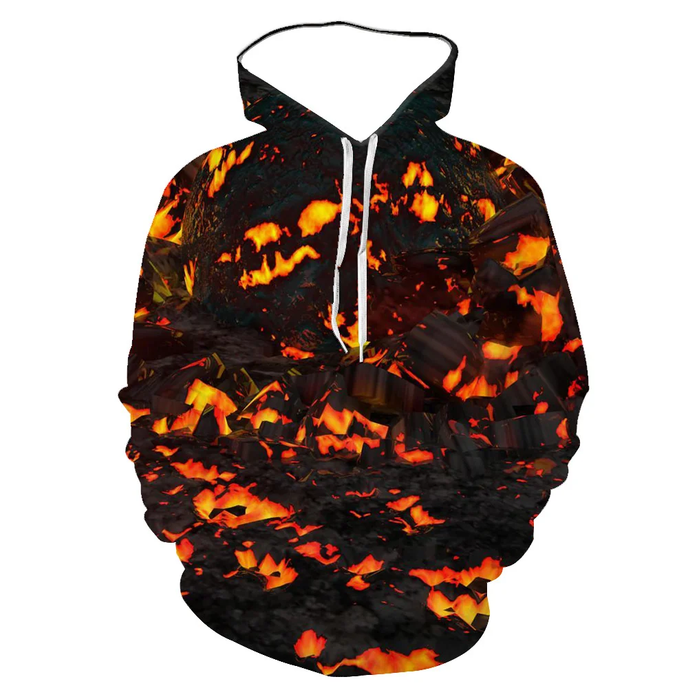 

2021 New 3D-printed Volcano Men's Casual Sports Anime oversized hoodie
